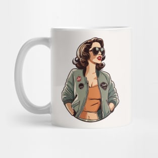 Trendy Bomber Jacket Swag Gal Pin UP Girl Mug